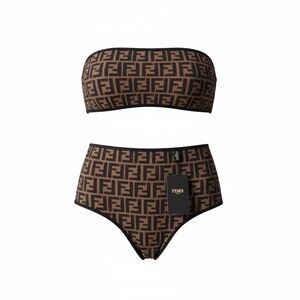 BNWT Fendi Black and Brown Monogram Bikini SIZE M